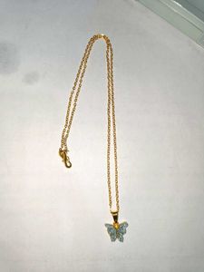 Elegant Gold Plated Chain With Butterfly Pendant