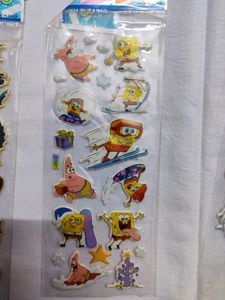 Ben 10 Batman And Sponge Bob Stickers Combo