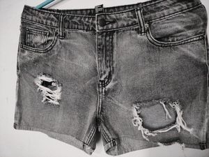 Distressed Denim Shorts