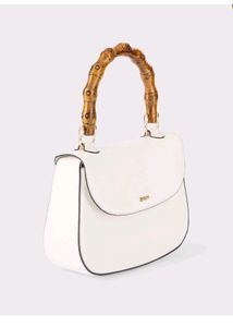 Iykyk White Bamboo Handle Sling Bag..