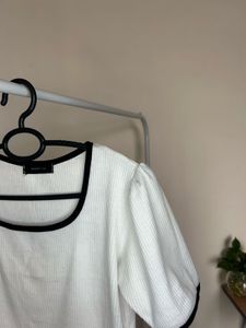 White Puff Sleeve Top