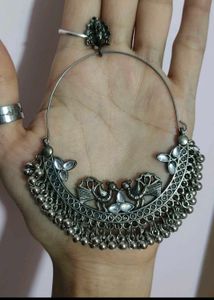 Oxidized Hoop Earring
