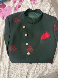 Green Colour Imported Fabric Designer JodhpuriSuit