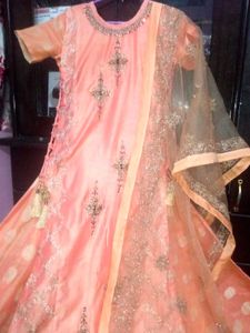 Beautiful Gown With Top Work Party wear