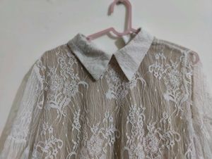 Lace Collared Top