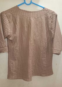 Chic Brown V-Neck Twisted Front Top