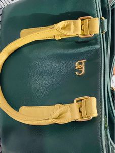 New Classy Green And Beige Handbag