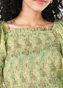 Green Floral Mini Dress