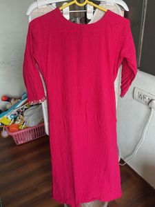Pink Embroidered Kurta