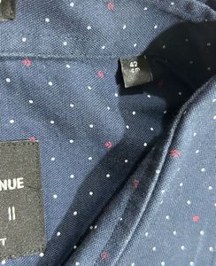 Park Avenue Navy Dot Shirt - Slim Fit