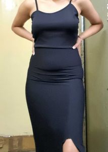 Bodycon Black Slit Dress