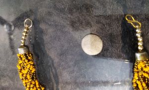 Partywear Pendant Set In Orange Nd Yellow Colour C