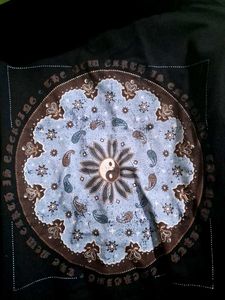 Black Hoodie with Floral Yin Yang