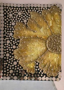 Golden Flower Wall Art