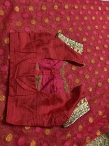 Tameta Pink Saree (pallu Net)
