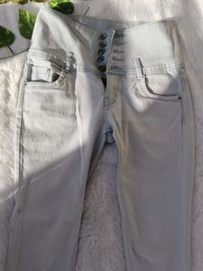 High-Waisted Denim Jeans