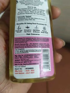 Soulflower Rosemary Lavender Hair Oil