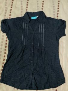 Polka Dotted Fitted Shirt