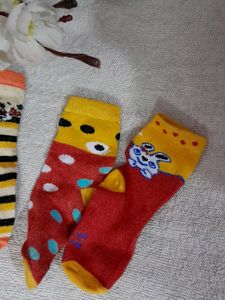 Baby Socks , Woollen (Winter Material With Cartoon Prints (