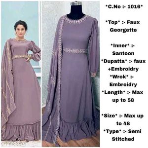 SEMI STICHED TOP WITH FAUX GEORGETTE DUPPATTA