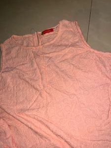 Embroidered Pink Flower Top