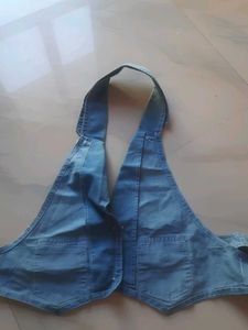 Denim Halter Top Vest Y2k Grunge
