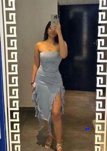 Ruffle Slit Dress