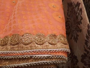 Peach Saree