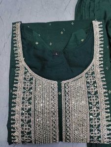 Green Chanderi Silk Woven Design Kurta Sets 😍❤️