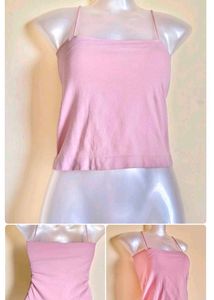 🎁Buy 2 Get 1 Free🎁Pink Spaghetti Papped Top