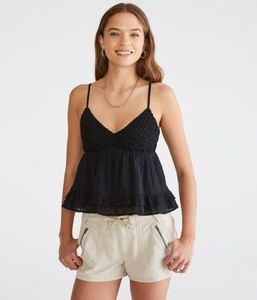 Aeropostale black camisole top with a textured