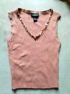 Ribbed Beaded Tank Top