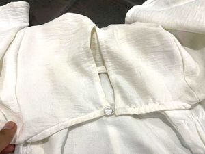 White Flutter Sleeve Top