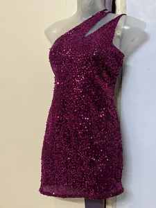 Sparkly One-Shoulder Party Dress