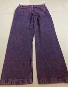 Purple Denim Wide Leg Jeans