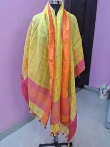 Elegant Linen Checked Dupatta