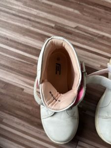 Girls White High-Top Sneakers