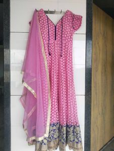 Pink Embroidered Anarkali Suit
