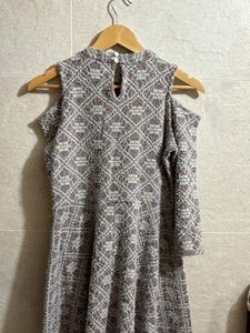 Grey Pink Woollen Dress