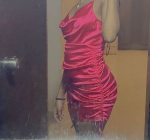 New H And M Pink Satin Mini Dress