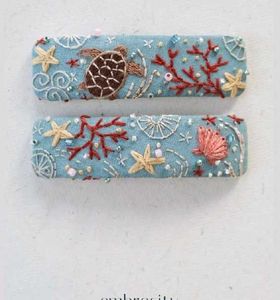 Hand Embroidered Hairclips