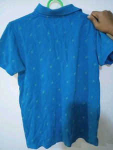 Blue Patterned Polo Shirt - Size M