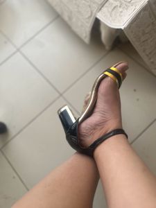 Unique Gold &amp; Black Heels