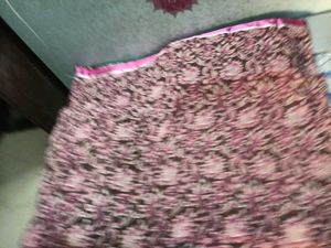 Used SyntheticChiffon MagentaColor LaceBorder Sare