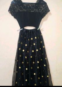 Elegant Black Net lehenga choli