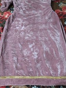 Elegant Embroidered velvet Kurta Set