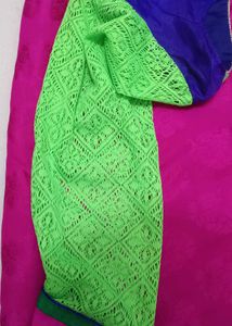 Pink Saree with contrast matching Blouse