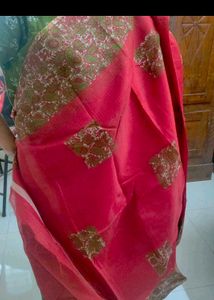 Elegant Red &amp; Green Saree