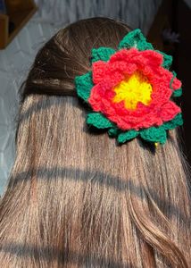 Crochet Flower Hair Clip