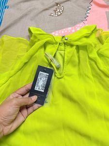 Neon Green Layered Mini Dress